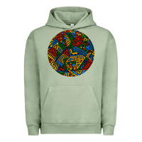 Pigment Oil Green african fabric pattern round earrings 3 Urban Hoodie - BundleAndBundleShop