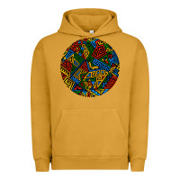 Pigment Peanut Butter african fabric pattern round earrings 3 Urban Hoodie - BundleAndBundleShop