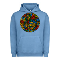 Pigment Pebble Blue african fabric pattern round earrings 3 Urban Hoodie - BundleAndBundleShop