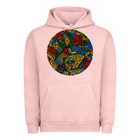 Pigment Salmon african fabric pattern round earrings 3 Urban Hoodie - BundleAndBundleShop