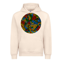 Sandshell african fabric pattern round earrings 3 Urban Hoodie - BundleAndBundleShop