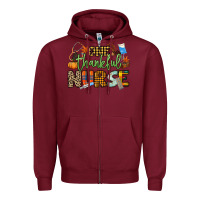 Burgundy One thankful Nurse Zipper Hoodie - NancyCooperArtShop