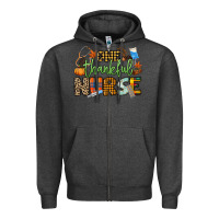 Charcoal Heather One thankful Nurse Zipper Hoodie - NancyCooperArtShop
