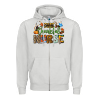 Dove Grey One thankful Nurse Zipper Hoodie - NancyCooperArtShop