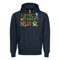 Navy One thankful Nurse Zipper Hoodie - NancyCooperArtShop