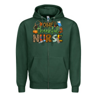 Sports Green One thankful Nurse Zipper Hoodie - NancyCooperArtShop