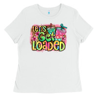 White let's get loaded Ladies Tee - Jasminsmagicworld