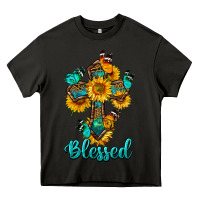 Asphalt cross with butterfly blessed Heavy Core Tee - BundleAndBundleShop
