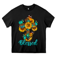 Black cross with butterfly blessed Heavy Core Tee - BundleAndBundleShop