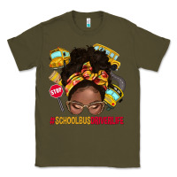 Army Green school bus driver life afro messy bun Classic Tee - NancyCooperArtShop