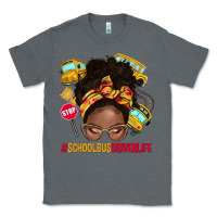 Charcoal Heather school bus driver life afro messy bun Classic Tee - NancyCooperArtShop