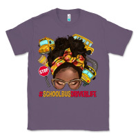 Lavender school bus driver life afro messy bun Classic Tee - NancyCooperArtShop