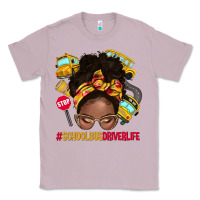 Lilac school bus driver life afro messy bun Classic Tee - NancyCooperArtShop