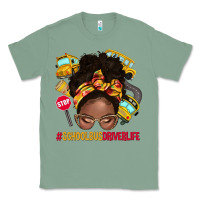 Sage school bus driver life afro messy bun Classic Tee - NancyCooperArtShop