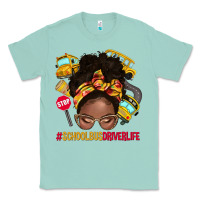 Seafoam school bus driver life afro messy bun Classic Tee - NancyCooperArtShop