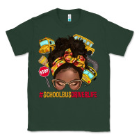 Sports Green school bus driver life afro messy bun Classic Tee - NancyCooperArtShop