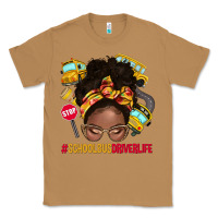 Toasted Coconut school bus driver life afro messy bun Classic Tee - NancyCooperArtShop