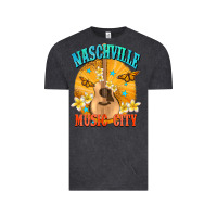Vintage Black naschville music city Vintage Tee - NancyCooperArtShop
