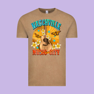 Naschville Music City Vintage Tee Designed By Nancycooperartshop