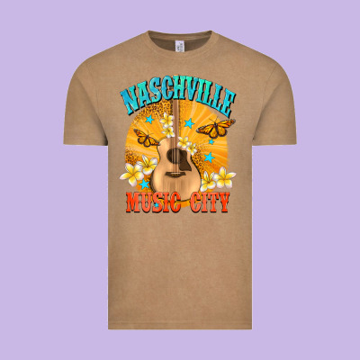 Naschville Music City Vintage Tee Designed By Nancycooperartshop