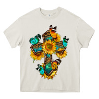 Cross With Butterfly Heavy Core Tee | Teevron