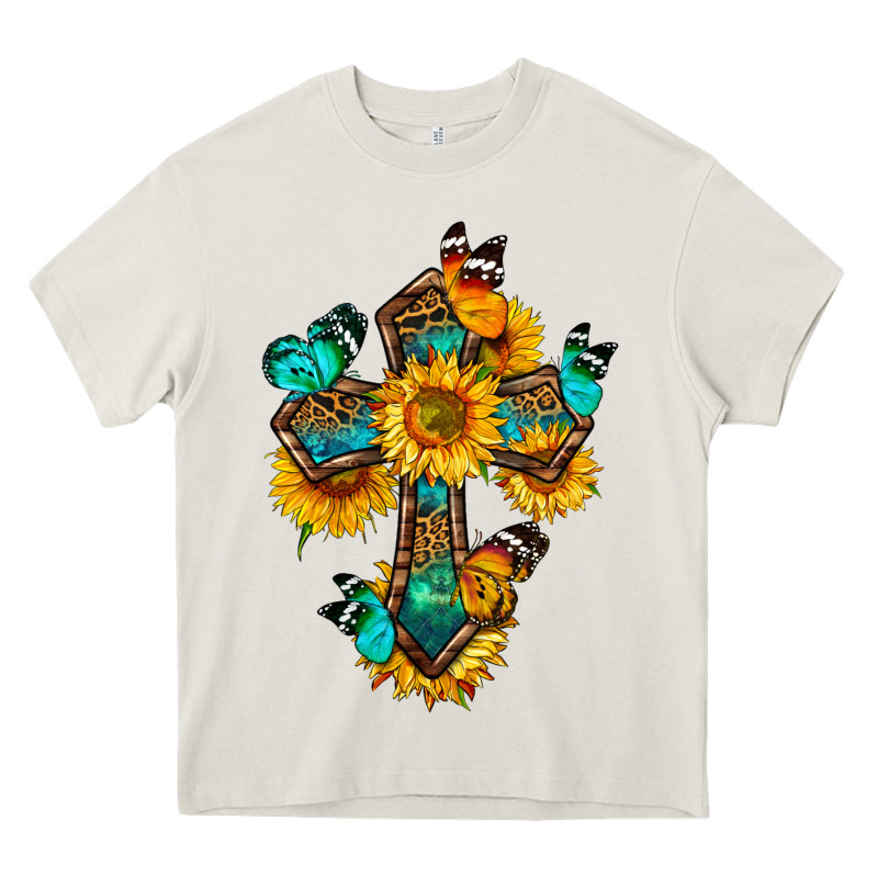 Cross With Butterfly Heavy Core Tee by BundleAndBundleShop | Teevron