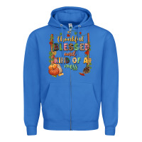 True Royal Thankful blessed and kind of a mess Zipper Hoodie - NancyCooperArtShop