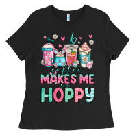 Black easter coffee makes me so hoppy Ladies Tee - Jasminsmagicworld