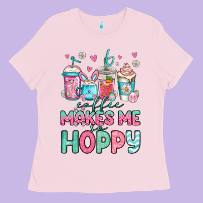 Easter Coffee Makes Me So Hoppy Ladies Tee Designed By Jasminsmagicworld