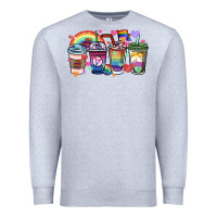Heather Grey lgbtq coffee cups Premium Sweatshirt - HowdyJamesFarm