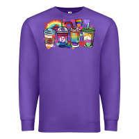 Purple lgbtq coffee cups Premium Sweatshirt - HowdyJamesFarm