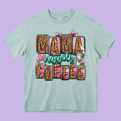 Mama Needs Coffee Mother's Day Heavy Core Tee Designed By Jasminsmagicworld