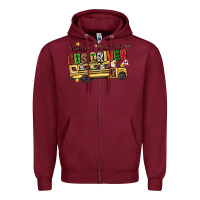 Burgundy santas favorite bus driver Zipper Hoodie - texasbilliewilder