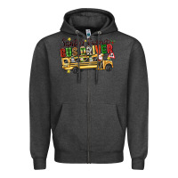 Charcoal Heather santas favorite bus driver Zipper Hoodie - texasbilliewilder