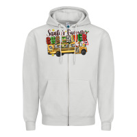Dove Grey santas favorite bus driver Zipper Hoodie - texasbilliewilder