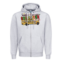 Heather Grey santas favorite bus driver Zipper Hoodie - texasbilliewilder