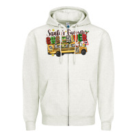 Oatmeal Heather santas favorite bus driver Zipper Hoodie - texasbilliewilder