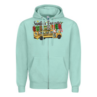 Seafoam santas favorite bus driver Zipper Hoodie - texasbilliewilder