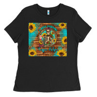 Black i hate everyone but coffee helps western skeleton coffee sunflowers Ladies Tee - Artiststas