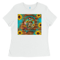 White i hate everyone but coffee helps western skeleton coffee sunflowers Ladies Tee - Artiststas