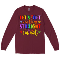 Burgundy celebrate pride with colorful text Long Sleeve Tee - LillyAllenDesigns