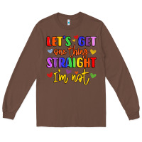 Chestnut celebrate pride with colorful text Long Sleeve Tee - LillyAllenDesigns