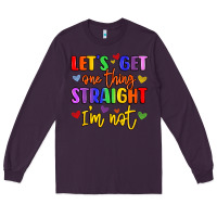 Plum celebrate pride with colorful text Long Sleeve Tee - LillyAllenDesigns