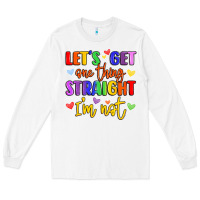 White celebrate pride with colorful text Long Sleeve Tee - LillyAllenDesigns