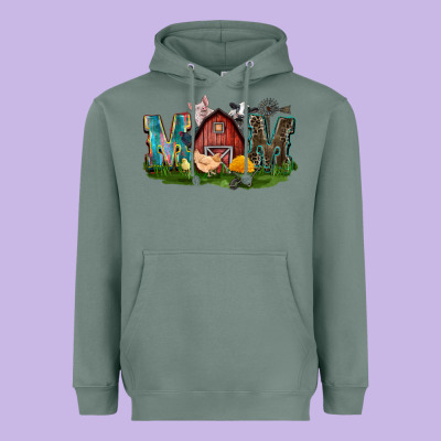 Barn Mom Mother's Day Heavyweight Hoodie Designed By Cowgirlartshop