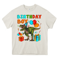 Cream birthday boy t rex Heavy Core Tee - Artiststas