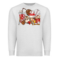 Oatmeal Heather Baseball coffee cups Premium Sweatshirt - HowdyJamesFarm