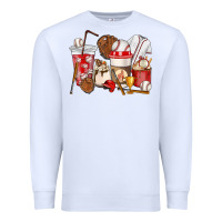 White Baseball coffee cups Premium Sweatshirt - HowdyJamesFarm