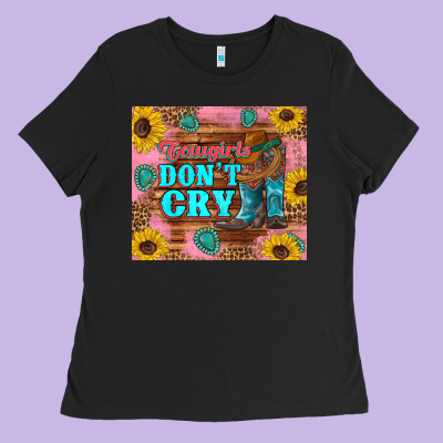 Cowgirls Don't Crty Boots Hat Sunflowers Tumbler Ladies Tee Designed By Artiststas