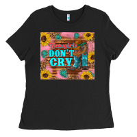 Black cowgirls don't crty boots hat sunflowers tumbler Ladies Tee - Artiststas